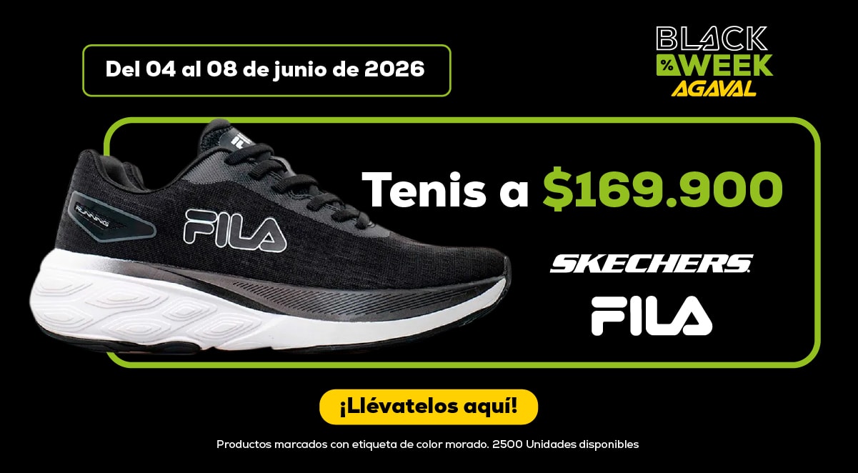 Del 04 al 08 de junio de 2026. Tenis a $169.900. Skechers Fila. ¡Llévatelos aquí!